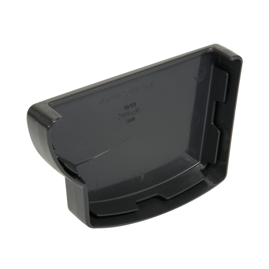 Заглушка жолоба ліва тип 28, темно сіра, Система Nicoll Ovation® 28