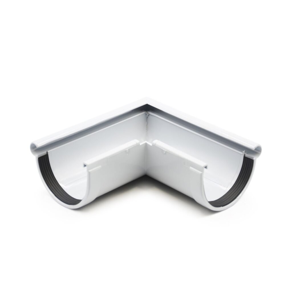 Кут ринви зовнішній 90° сірий 90мм RainWay