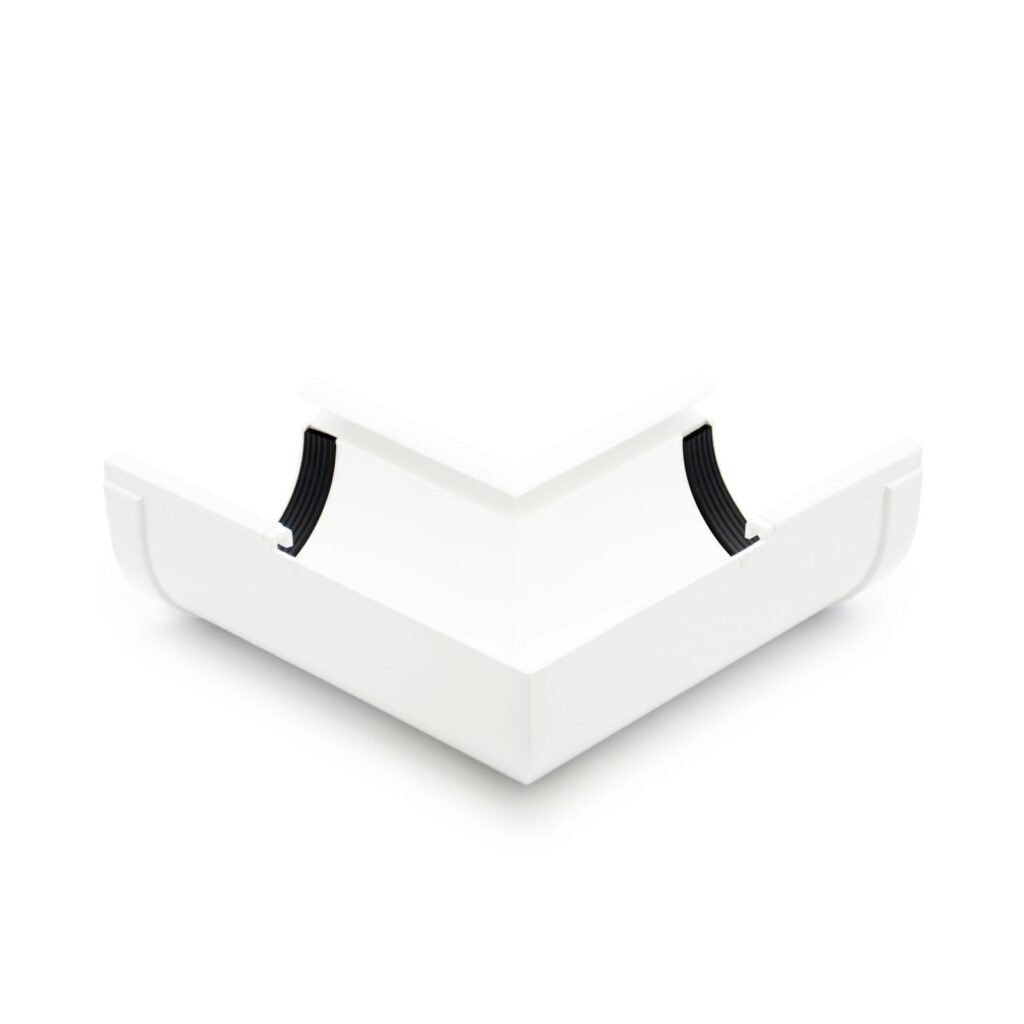 Кут ринви внутрішній 90° білий 90мм RainWay