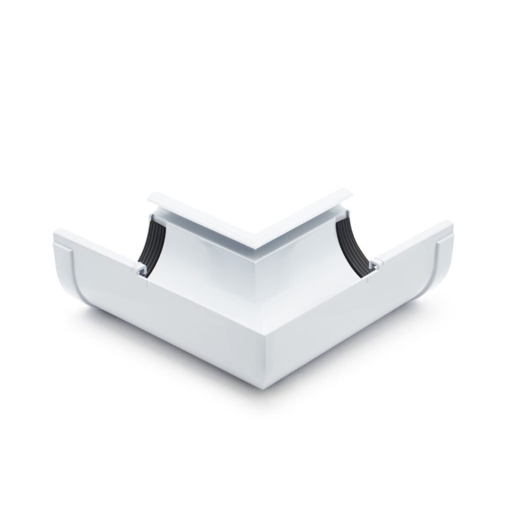 Кут ринви внутрішній 90° сірий 90мм RainWay