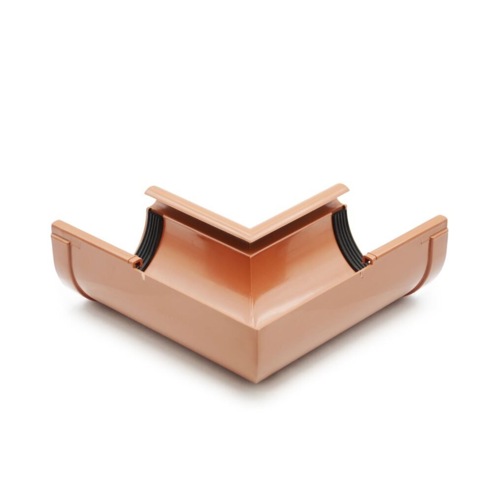 Кут ринви внутрішній 90° цегляний 90мм RainWay