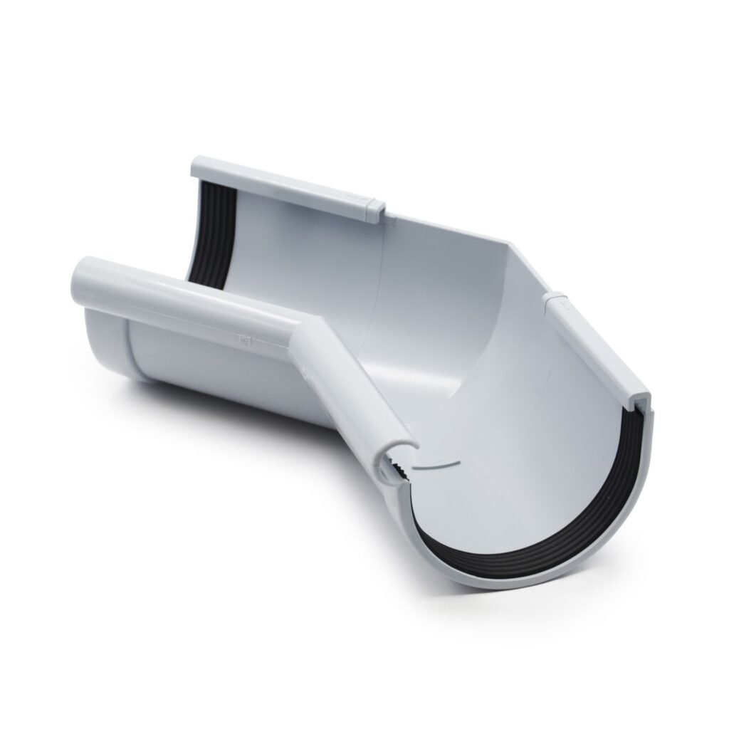 Кут ринви внутрішній 135° сірий 90мм RainWay