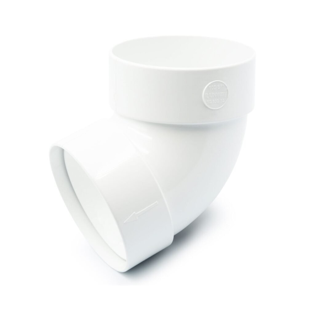 Відвід труби двомуфтовий 67° білий 75мм RainWay