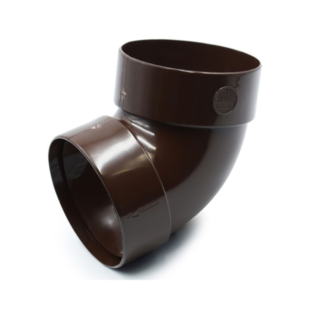 Відвід труби двомуфтовий 67° коричневий 75мм RainWay