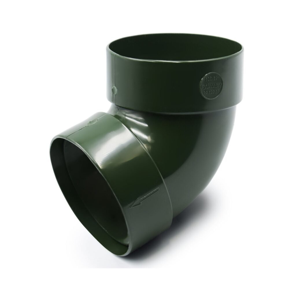 Відвід труби двомуфтовий 67° зелений 75мм RainWay