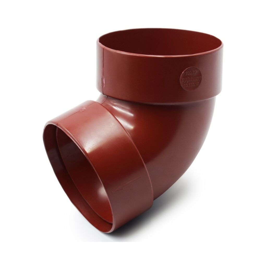 Відвід труби двомуфтовий 67° червоний 75мм RainWay