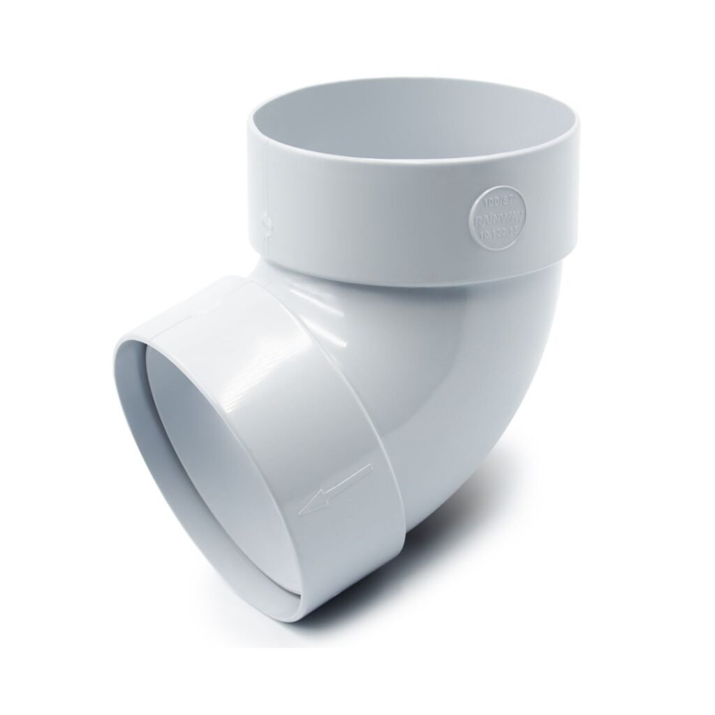 Відвід труби двомуфтовий 67° сірий 75мм RainWay