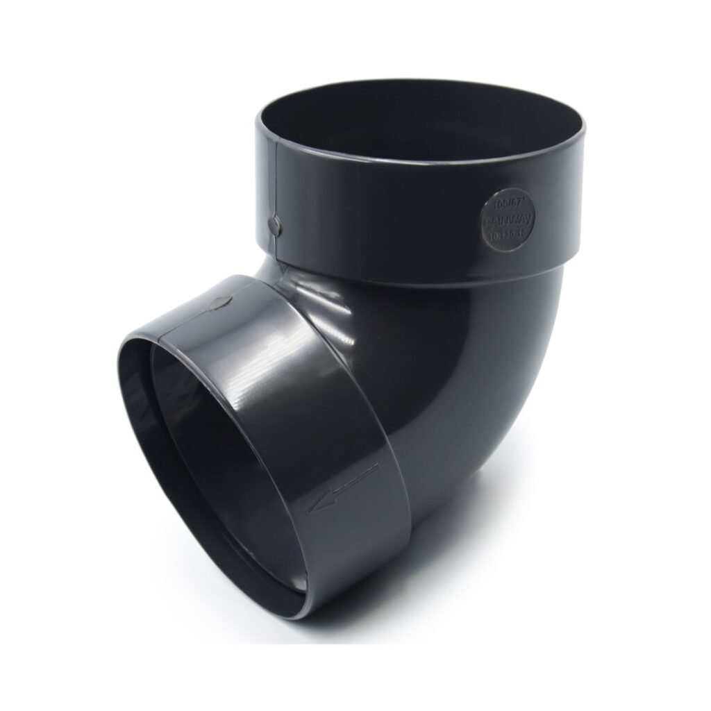 Відвід труби двомуфтовий 67° графітовий 75мм RainWay