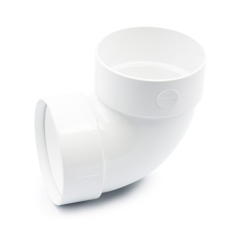 Відвід труби двомуфтовий 87° білий 75мм RainWay