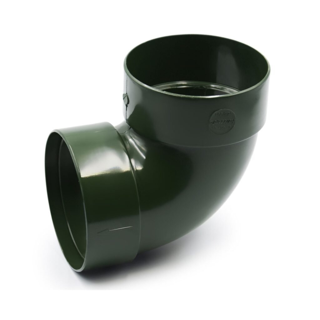Відвід труби двомуфтовий 87° зелений 75мм RainWay