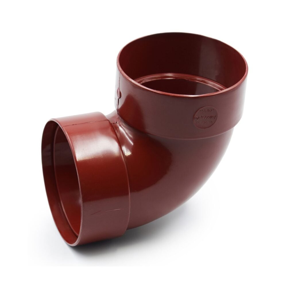 Відвід труби двомуфтовий 87° червоний 75мм RainWay