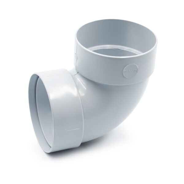 Відвід труби двомуфтовий 87° сірий 75мм RainWay