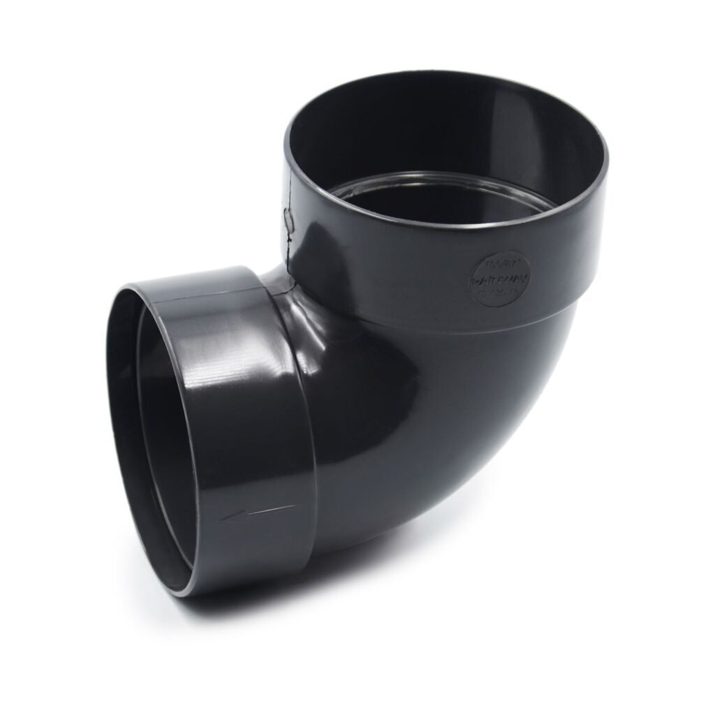 Відвід труби двомуфтовий 87° графітний 75мм RainWay