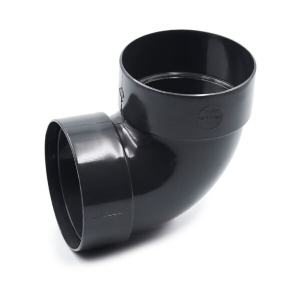Відвід труби двомуфтовий 87° графітний 75мм RainWay