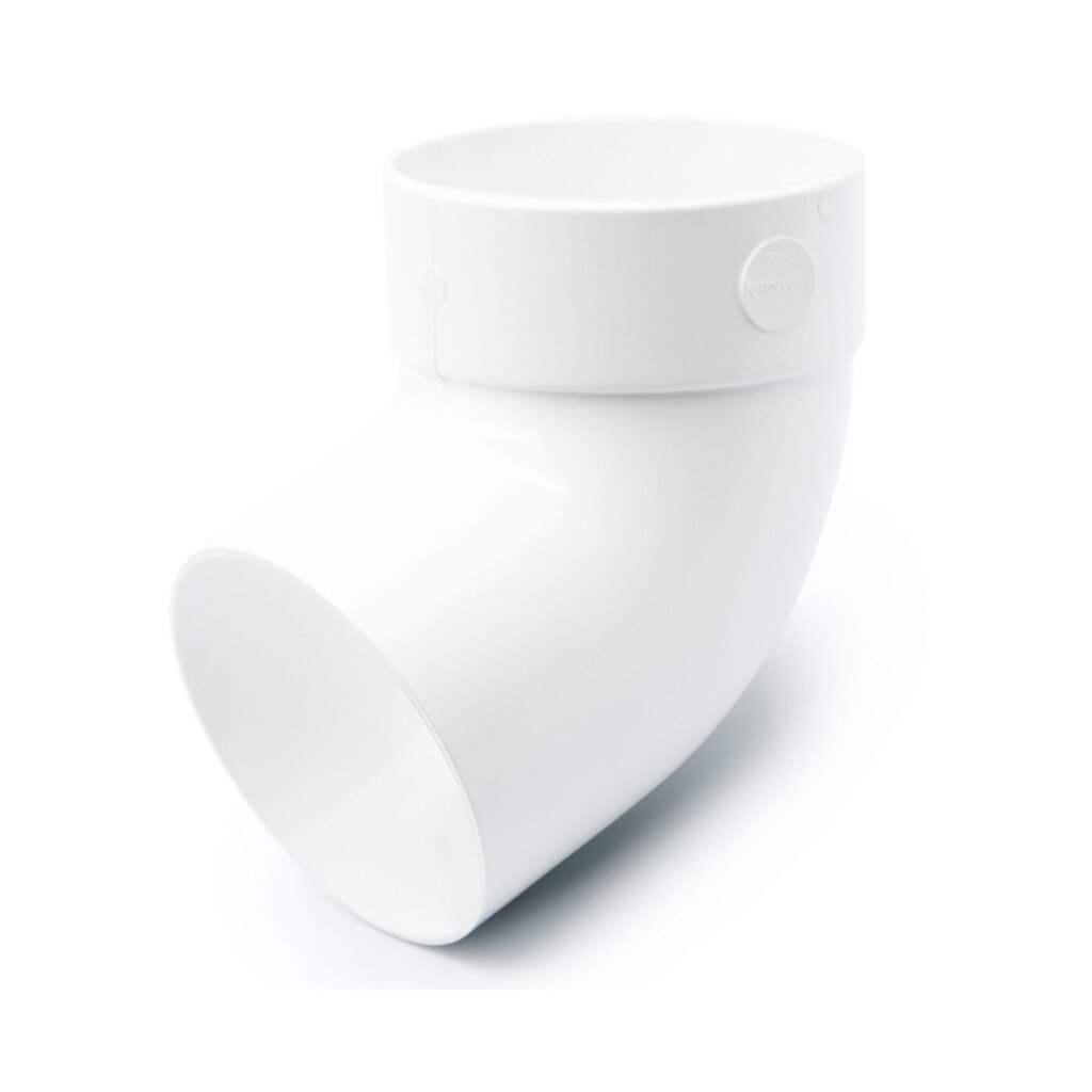 Відвід труби одномуфтовий 67° білий 75мм RainWay