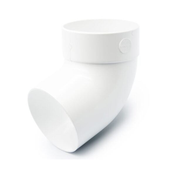 Відвід труби одномуфтовий 67° білий 75мм RainWay