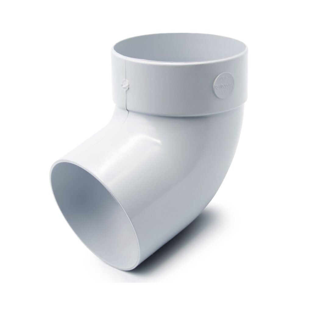 Відвід труби одномуфтовий 67° сірий 75мм RainWay