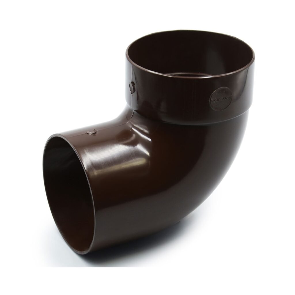 Відвід труби одномуфтовий 87° коричневий 75мм RainWay