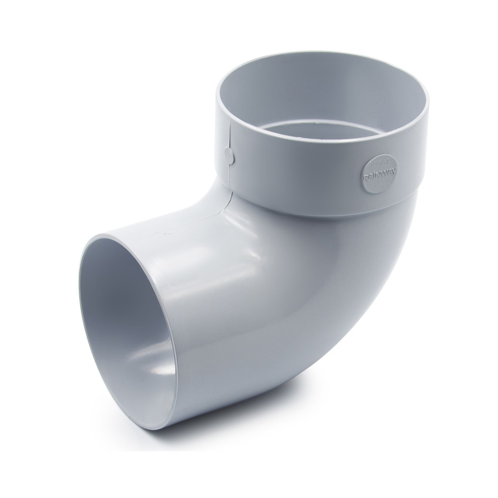 Відвід труби одномуфтовий 87° сірий 75мм RainWay Відвід труби одномуфтовий 87° сірий 75мм RainWay