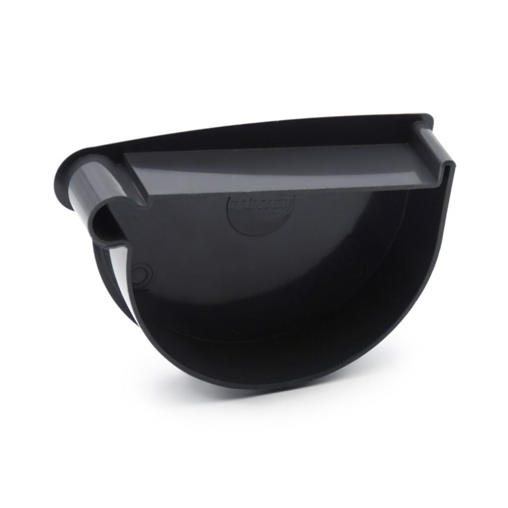 Заглушка лійки ліва графітна 130мм RainWay