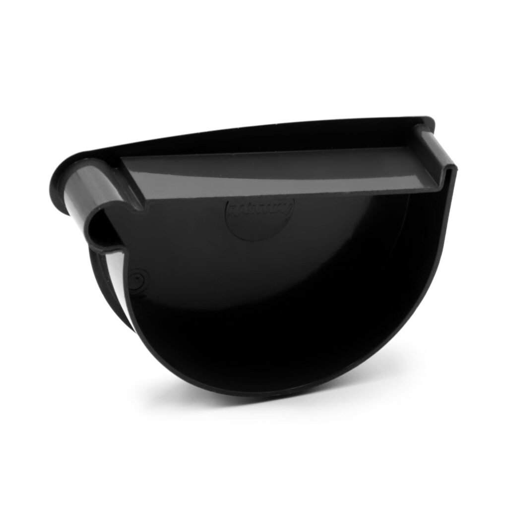 Заглушка лійки ліва чорна 130мм RainWay