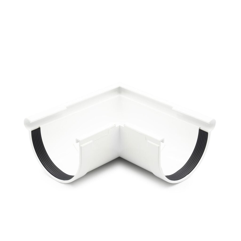 Кут ринви зовнішній 90° білий 130мм RainWay