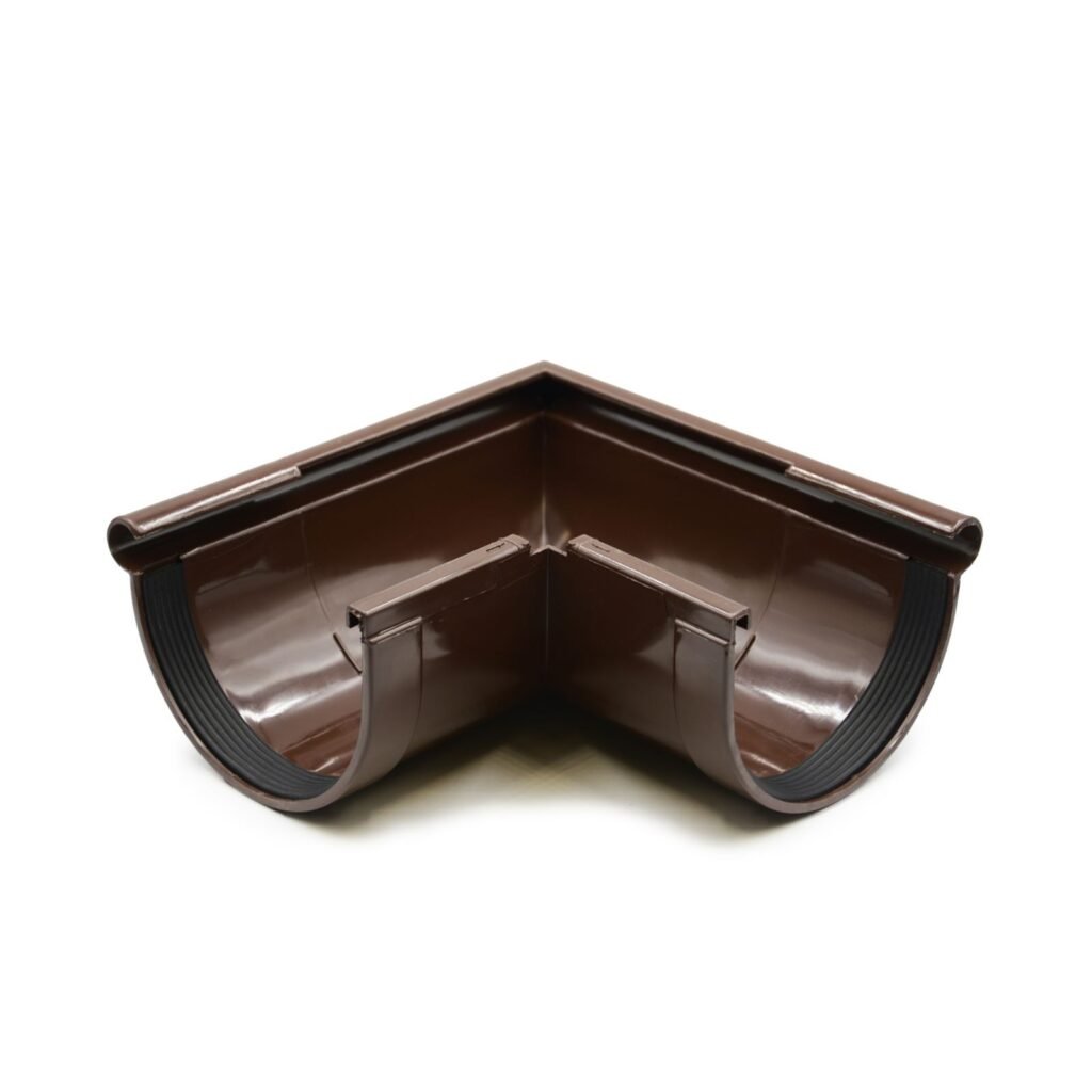 Кут ринви зовнішній 90° коричневий 130мм RainWay