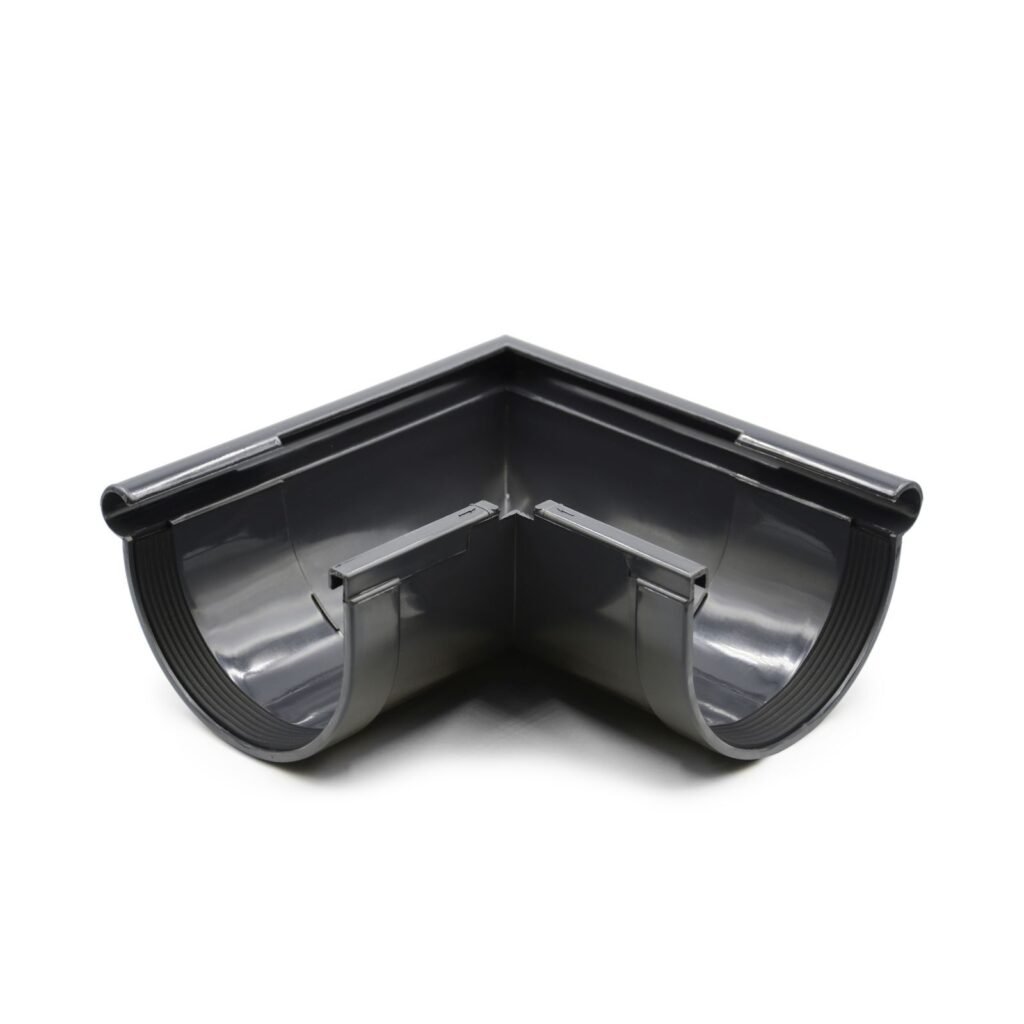 Кут ринви зовнішній 90° графітовий 130мм RainWay