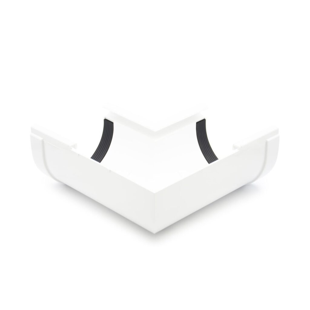 Кут ринви внутрішній 90° білий 130мм RainWay