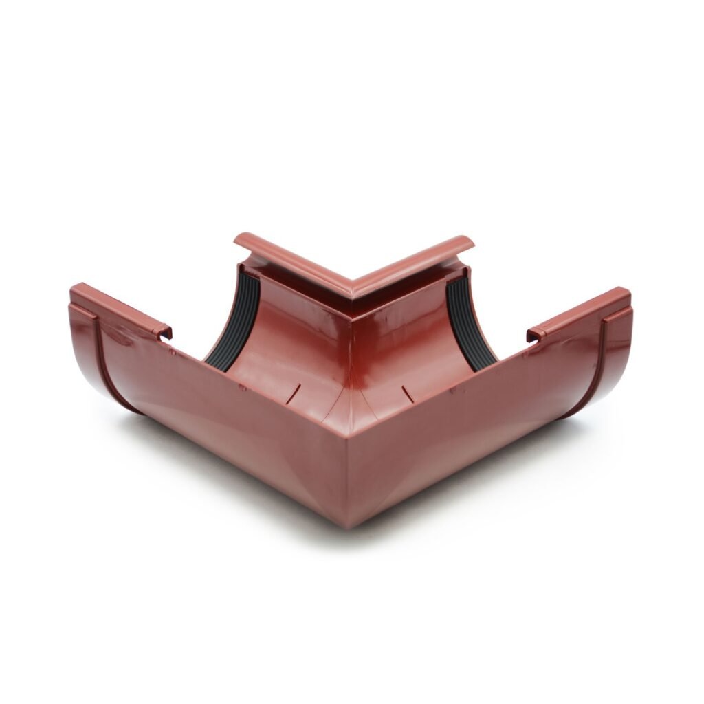 Кут ринви внутрішній 90° червоний 130мм RainWay