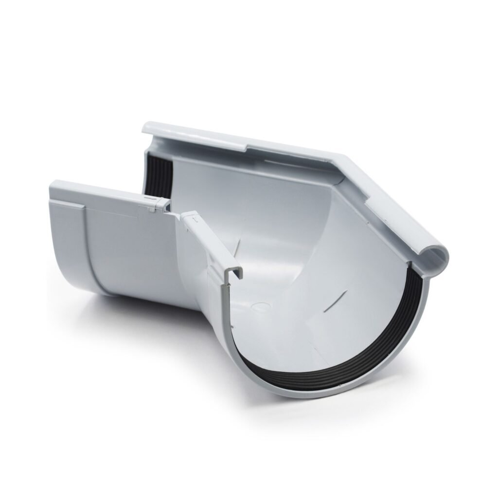 Кут ринви зовнішній 135° сірий 130мм RainWay