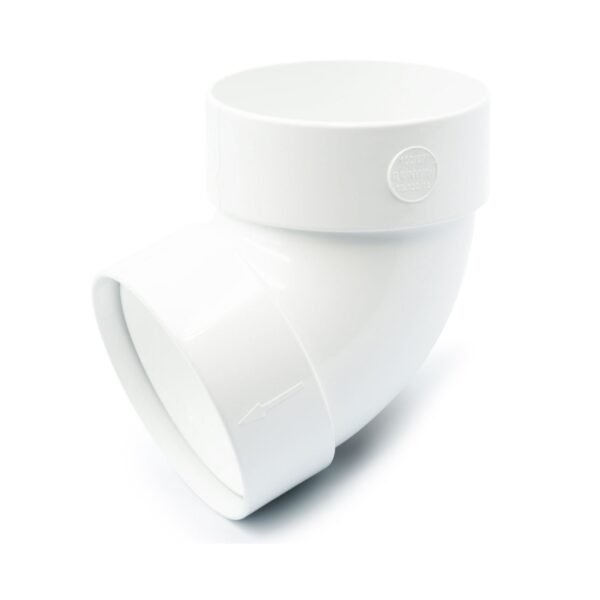 Відвід труби двомуфтовий 67° білий 100мм RainWay