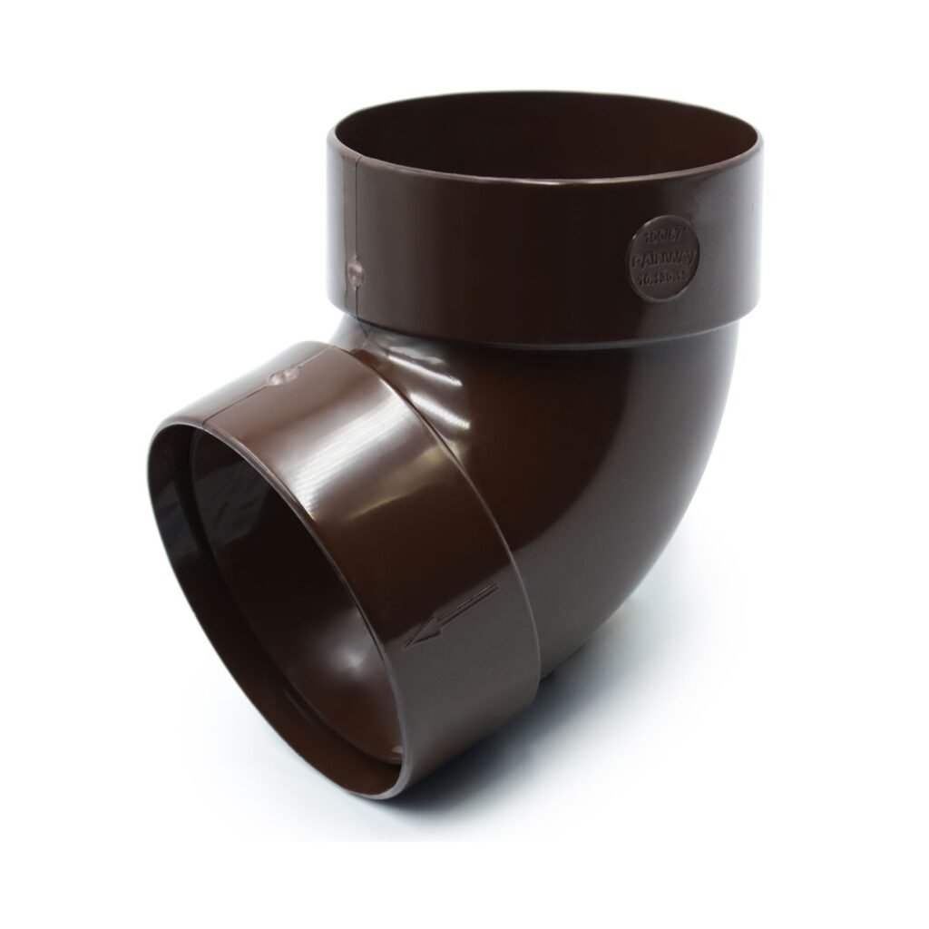 Відвід труби двомуфтовий 67° коричневий 100мм RainWay