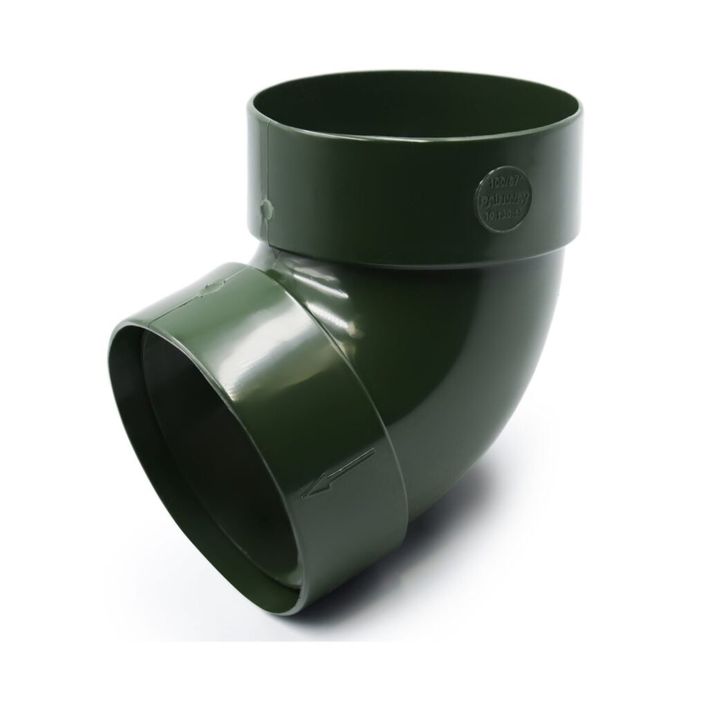 Відвід труби двомуфтовий 67° зелений 100мм RainWay