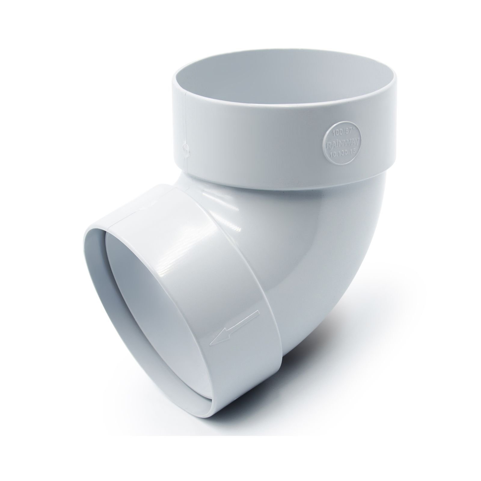 Відвід труби двомуфтовий 67° сірий 100мм RainWay Відвід труби двомуфтовий 67° сірий 100мм RainWay