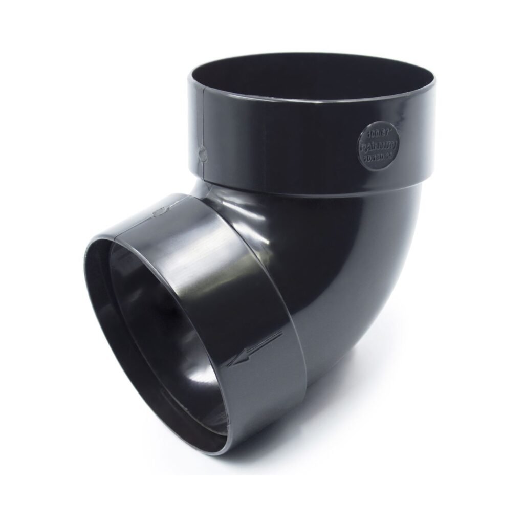 Відвід труби двомуфтовий 67° графітовий 100мм RainWay