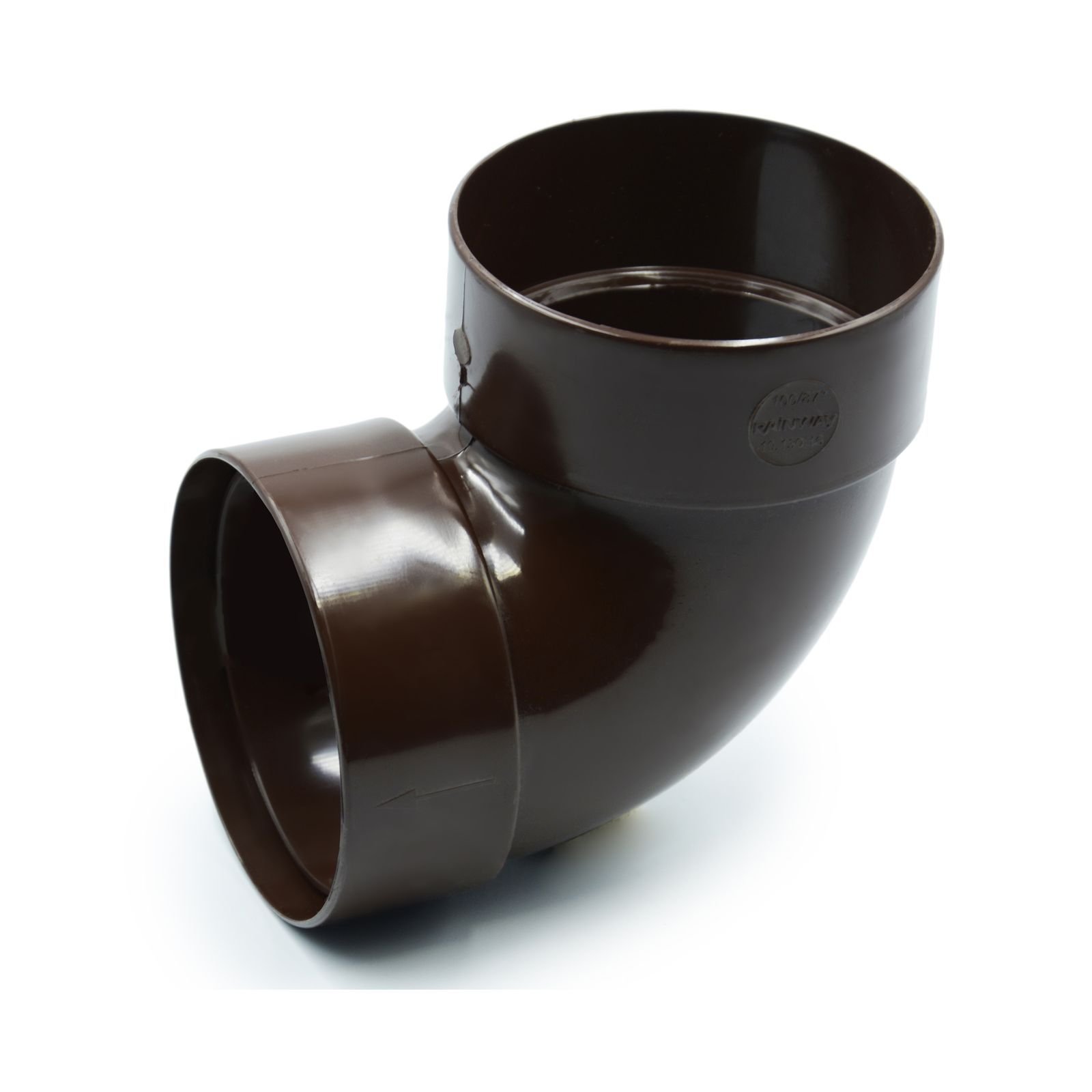 Відвід труби двомуфтовий 87° коричневий 100мм RainWay Відвід труби двомуфтовий 87° коричневий 100мм RainWay
