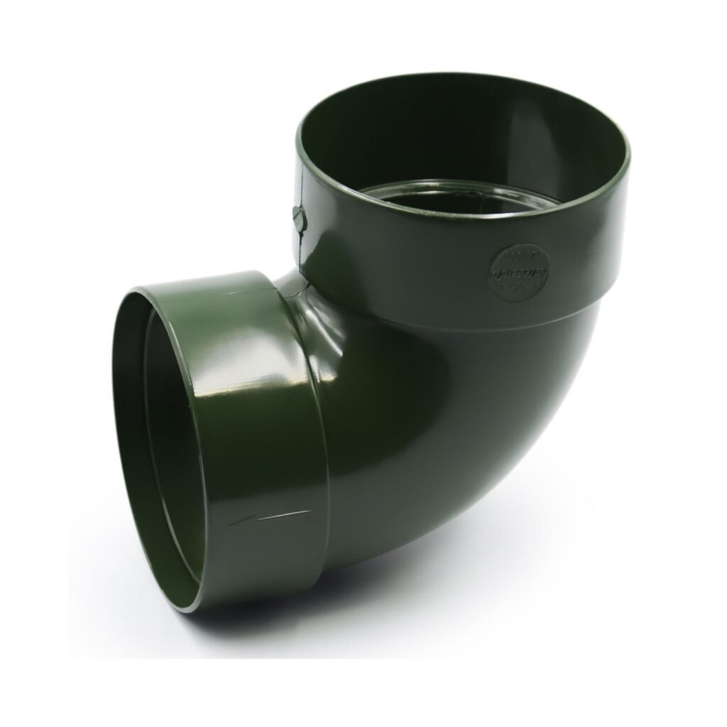 Відвід труби двомуфтовий 87° зелений 100мм RainWay
