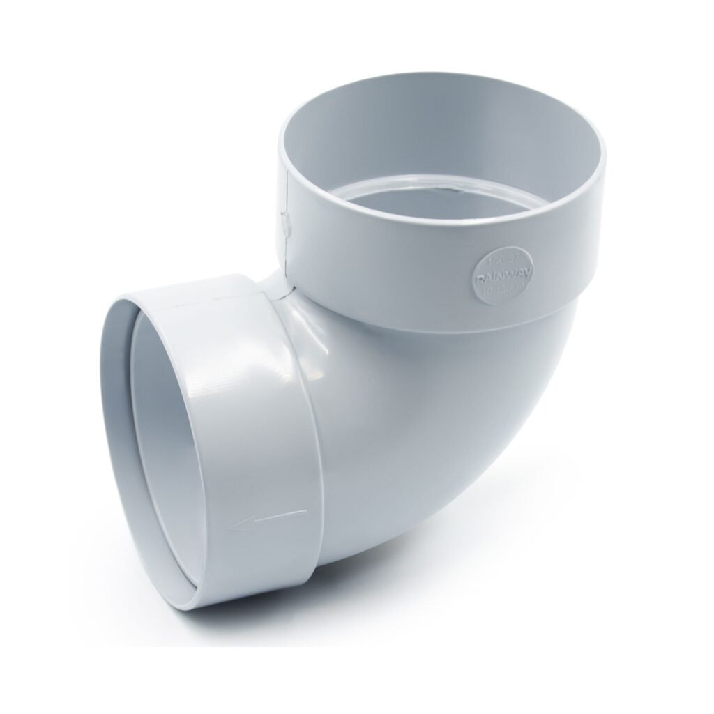 Відвід труби двомуфтовий 87° сірий 100мм RainWay