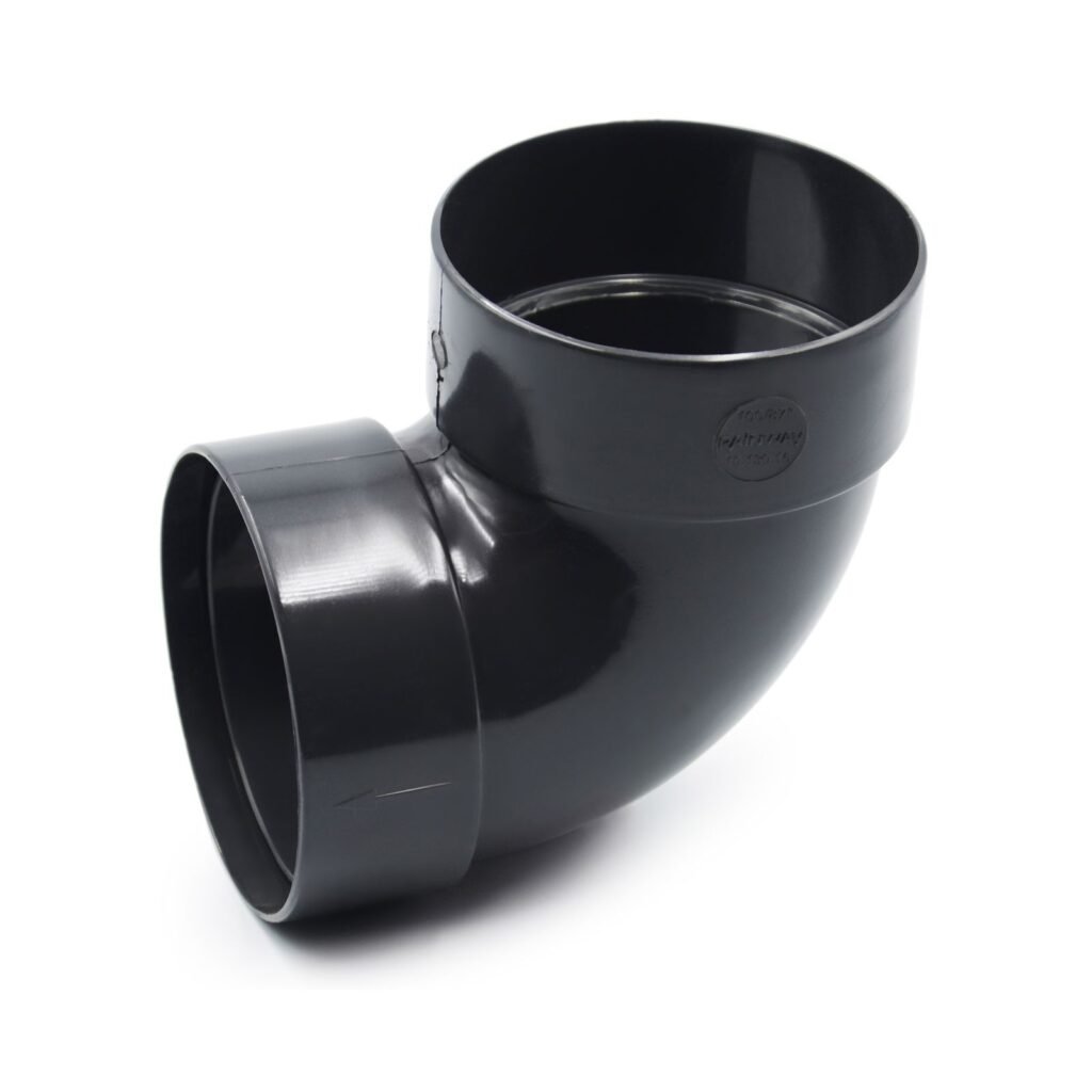 Відвід труби двомуфтовий 87° графітний 100мм RainWay