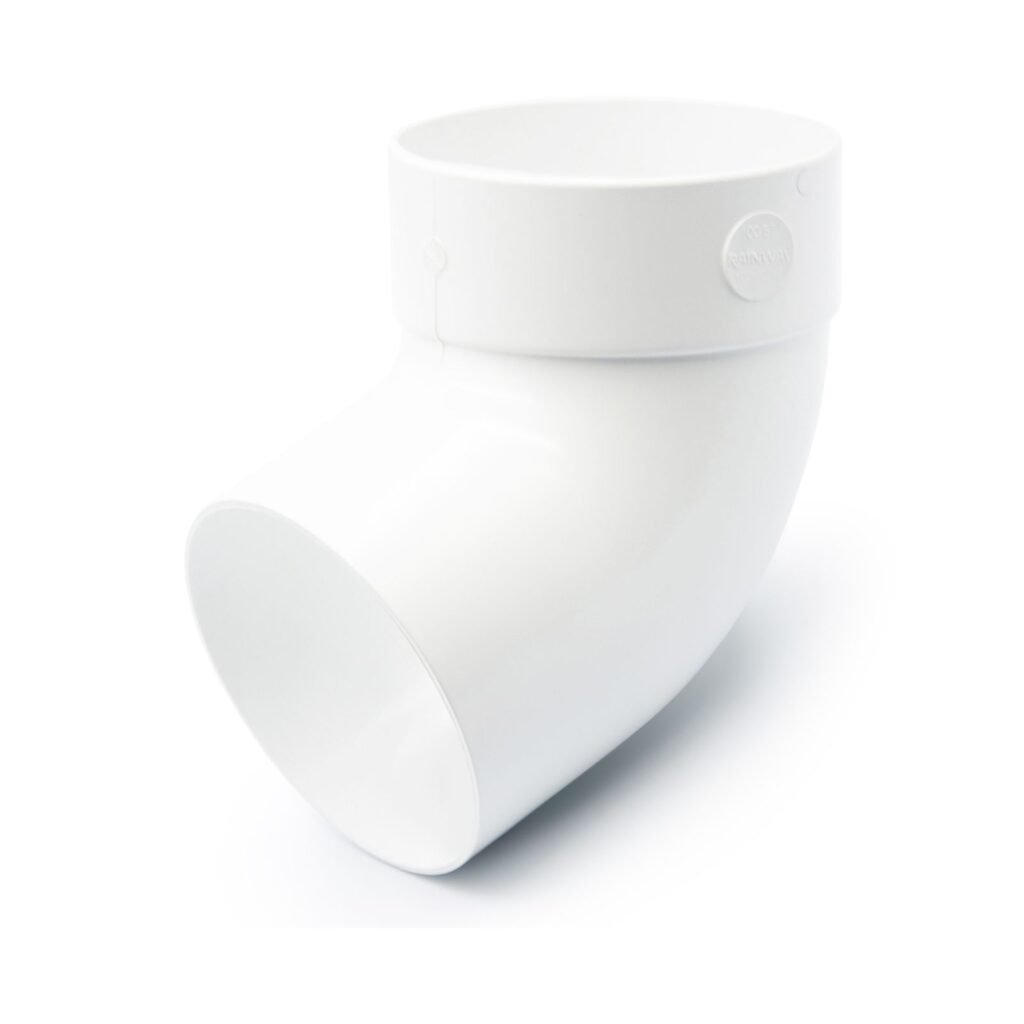 Відвід труби одномуфтовий 67° білий 100мм RainWay