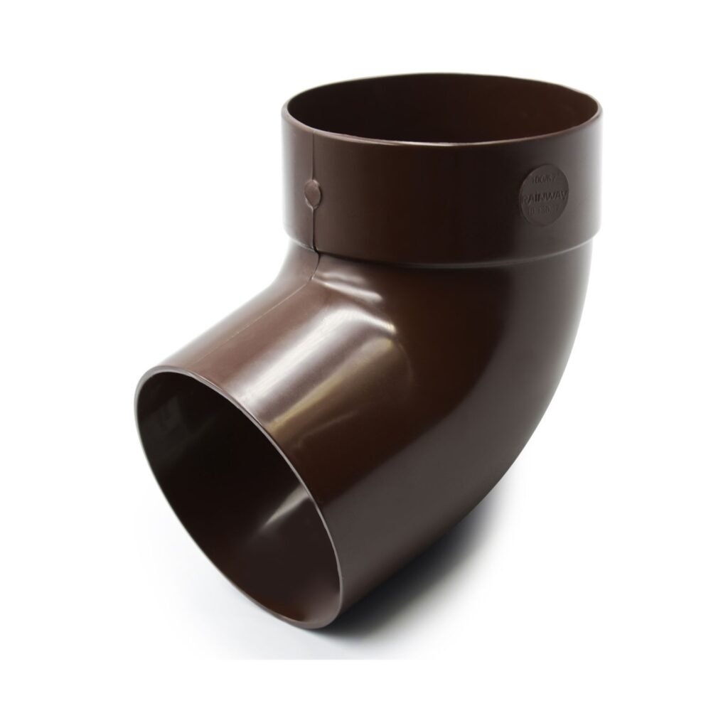 Відвід труби одномуфтовий 67° коричневий 100мм RainWay
