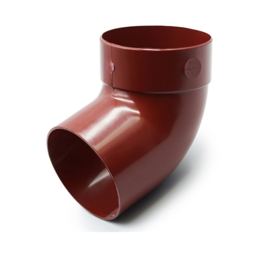 Відвід труби одномуфтовий 67° червоний 100мм RainWay