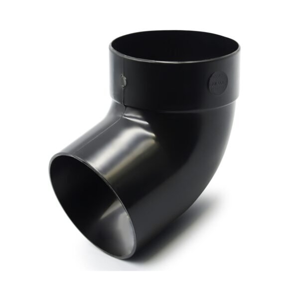 Відвід труби одномуфтовий 67° чорний 100мм RainWay
