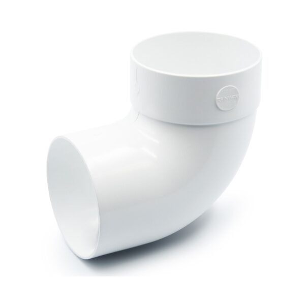 Відвід труби одномуфтовий 87° білий 100мм RainWay