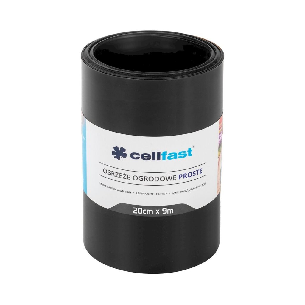 Бордюр газонний прямий / чорний / 20 см x 9 м