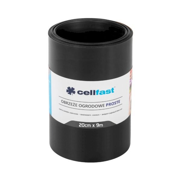 Бордюр газонний прямий / чорний / 20 см x 9 м