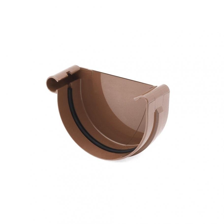 Заглушка ринви ліва BRYZA 125мм коричневий